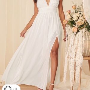 Lulus heavenly hues white maxi dress